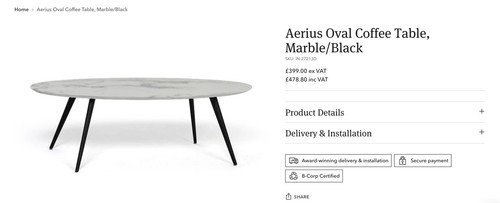Aerius oval coffee table - oval,