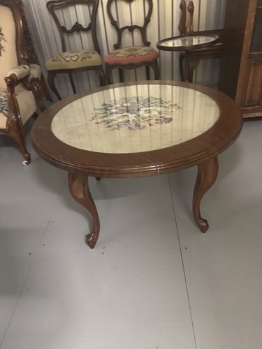 Vintage oval coffee table - table, –