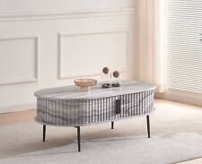 Coffee Table Oval Grey Marble