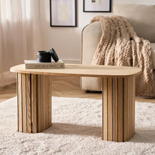 Coffee Table Wooden Ribbed