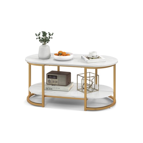Tier marble coffee table - marble,