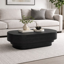 Contemporary Black Wood Oval