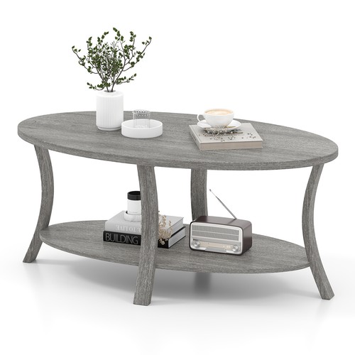 Oval coffee table - coffee,