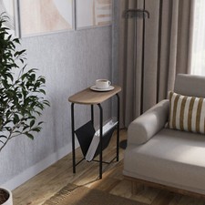 Slim Oval Side End Table w/