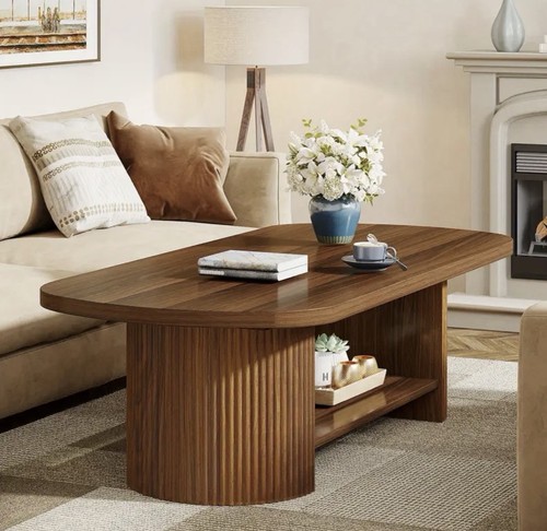 Oval coffee table tier - table,, 2-tier