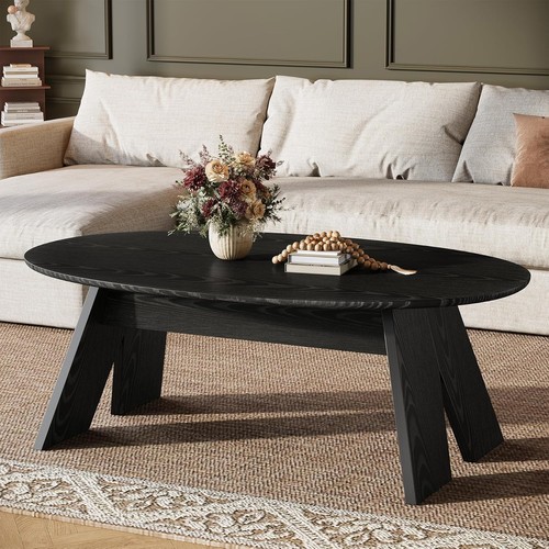 120cm black oval coffee - black,