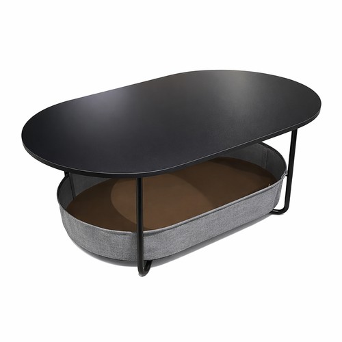 Oval coffee table with - , storage