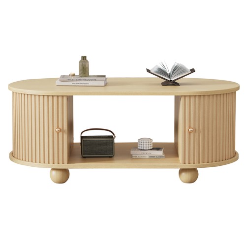 Oval coffee table - coffee,